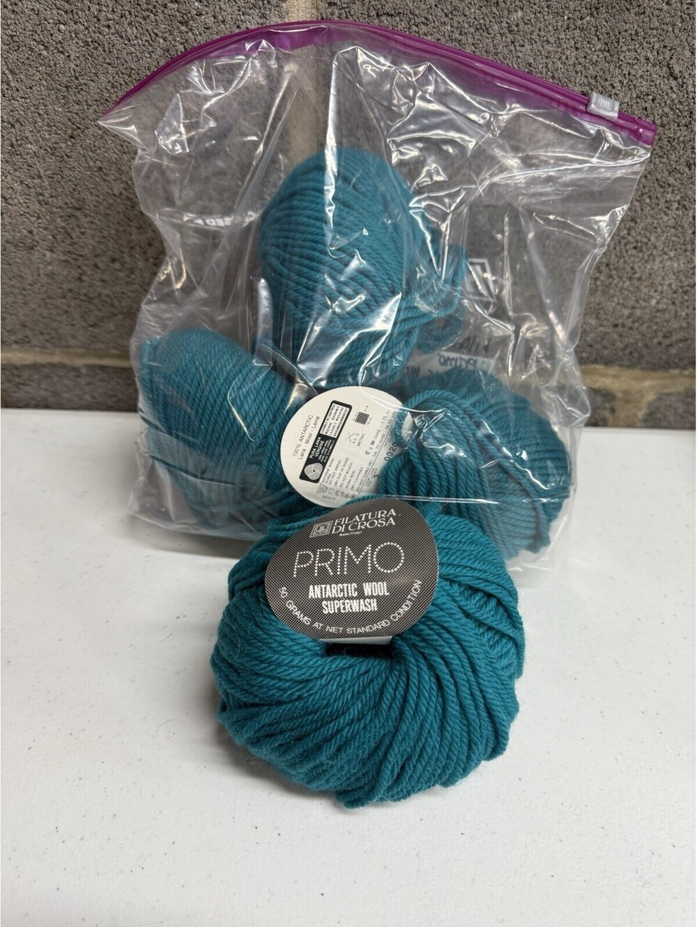 Filtura Di Crosa ‘Primo’ Antarctic Wool Superwash Yarn Shade 3 - 4 Skein Lot